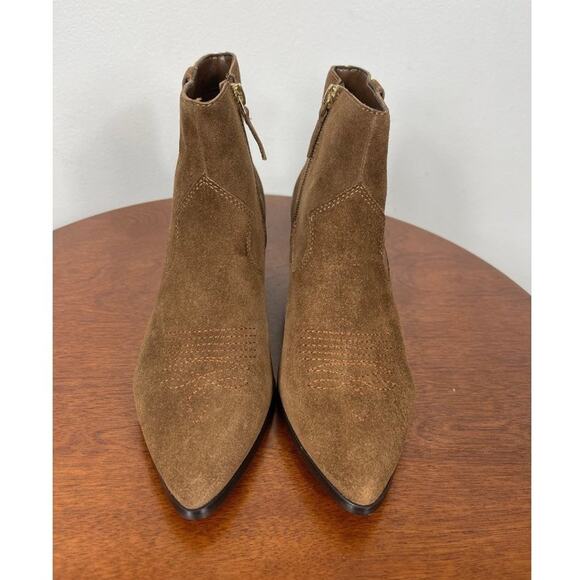 New Villa Rouge Willie Ankle Booties in Russet Suede Women's Size 5.5 - Picture 2 of 10